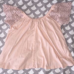 Crop Shirt with lace sleeves